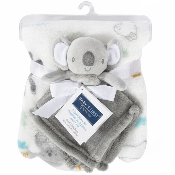 Grey Koala Bear Security Blanket Baby's First 2 Piece Nemcor Plush Buddy Lovey - Picture 1 of 3